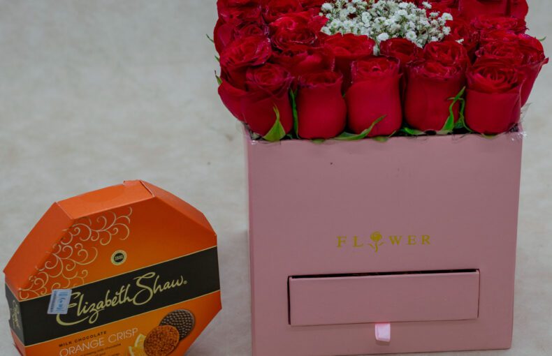 Fancy Flower Box with Ferrero Rocher Chocolates