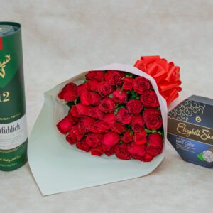 Glenfiddich, Flower Bouquet and Chocolate