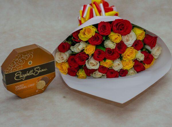 Mixed Roses and Elizabeth Shaw Chocolate