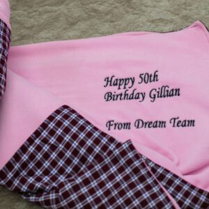 Personalised Pink Fleece Blanket- Birthday