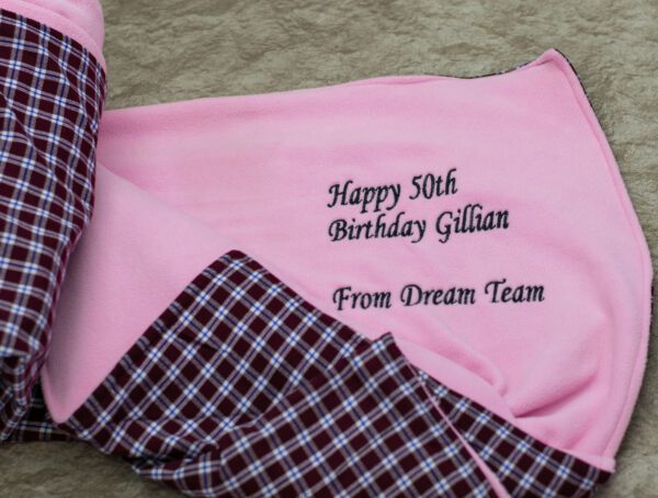 Personalised Pink Fleece Blanket- Birthday