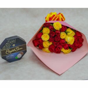 Red  and Yellow Rose Flowers Package