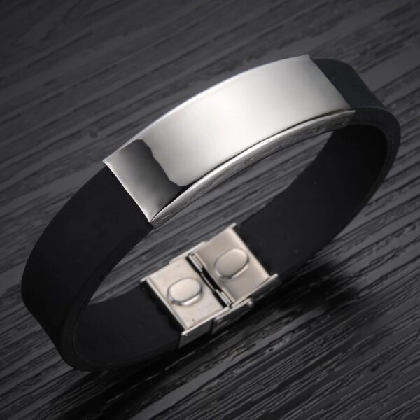 Stainless Steel and Rubber Strap Bracelet