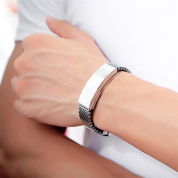 Stainless Steel and Rubber Strap Bracelet