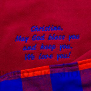 Blue & Red Checked Personalized Fleece Blanket