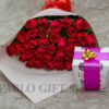 Bouquet of Red Roses and a Packet of Raffaello Chocolates