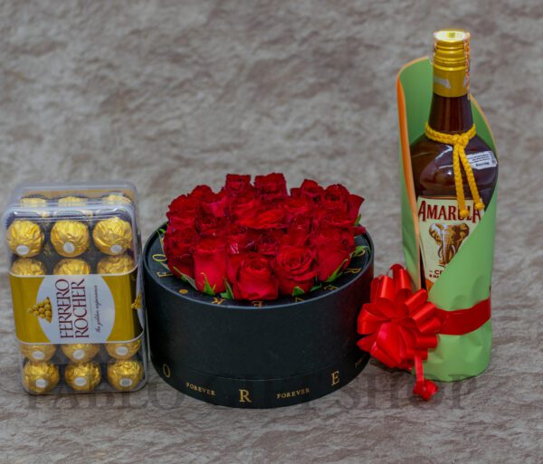 Luxury Red Rose Flower Box - Valentines Gift Hamper