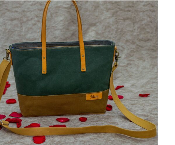 Personalised Handmade Canvas & Leather Handbag