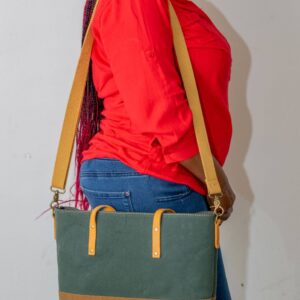 Personalised Handmade Canvas & Leather Handbag
