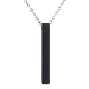 Unisex Stainless Steel Pendant Necklace - Black