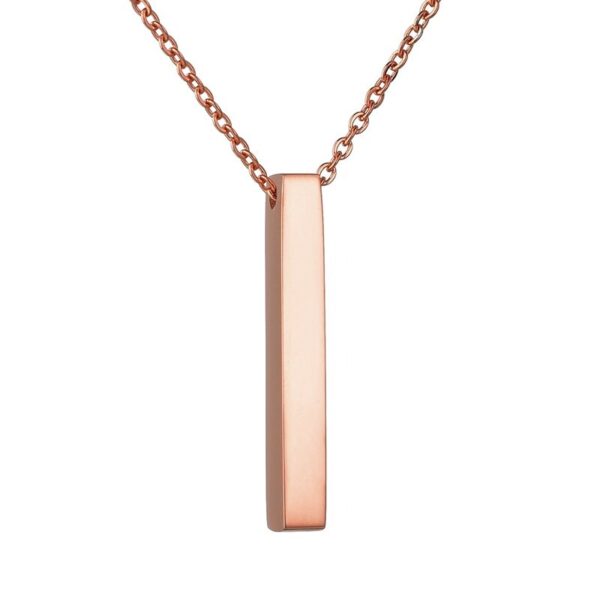 Unisex Stainless Steel Pendant Necklace - Rosegold