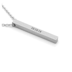 Unisex Stainless Steel Pendant Necklace - Silver