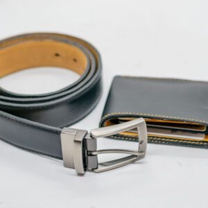 Black Men's Belt and Wallet-Pure Leather