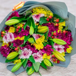 Chrysanthemums and Lilies Bouquet