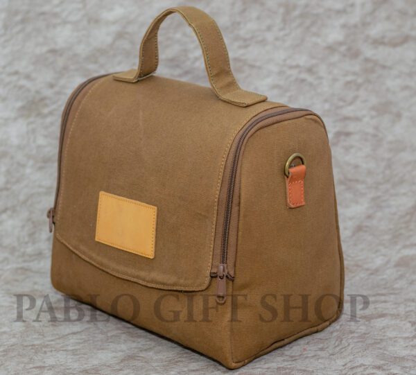 Waxed Canvas Lunch Bag-Brown