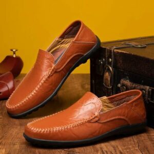 Genuine Leather Slip On Loafers