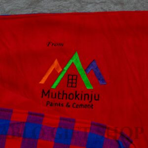 Maasai Fleece Blanket with a Mothokinju Logo