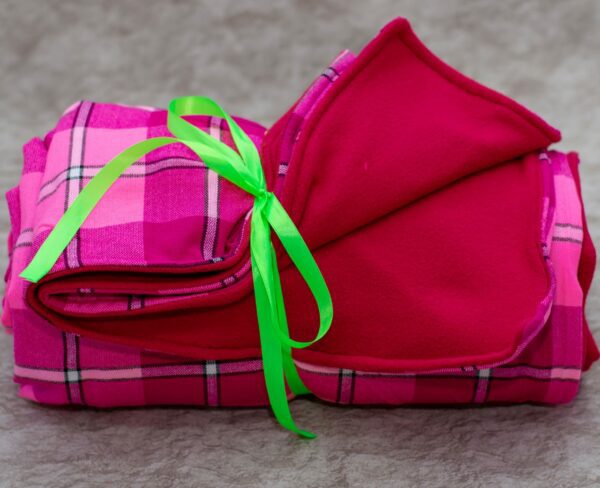 Personalised Checked Pink Fleece Blanket