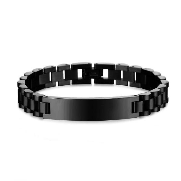 Black Personalised  Bracelet for Dad