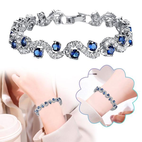 Sparkling Blue Iced Ladies Wrist Bracelet