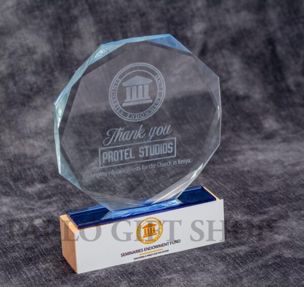 Customized Octagon Crystal Clear Award Trophy
