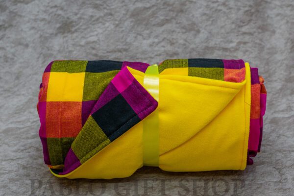 Embroidered Yellow Fleece Blanket