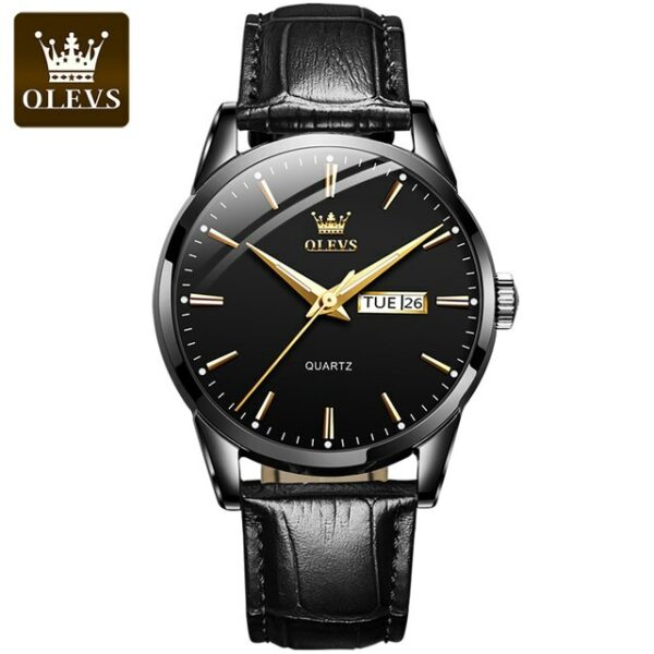 OLEVS Genuine Leather Straps Unisex Watch