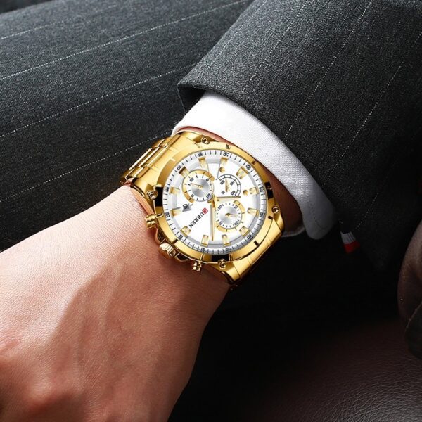 Curren 8360 Gold Quartz Male Wristwatch