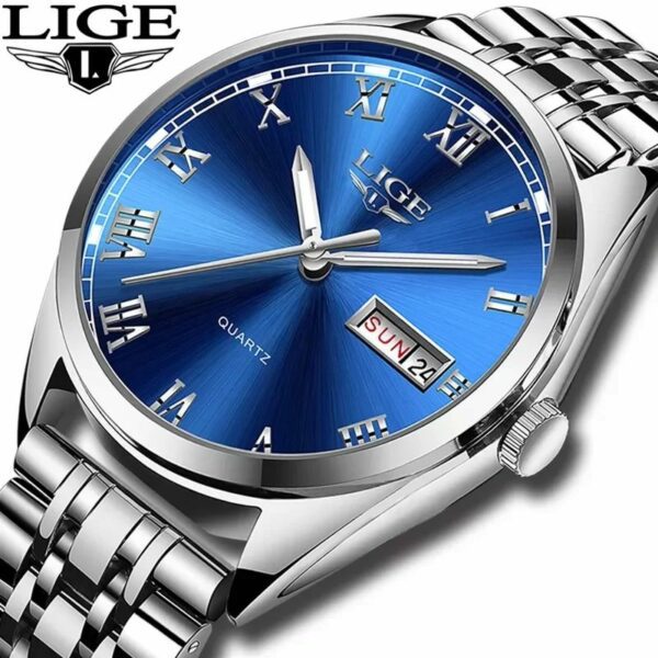 LIGE 9904D Auto Date Stainless Steel Men's Luxury Watch