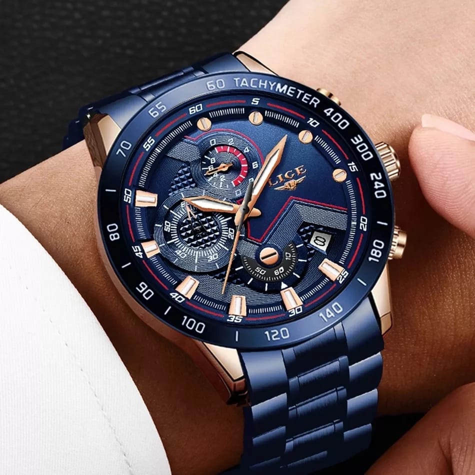 LIGE 9982D Auto Date Men Wrist Watch