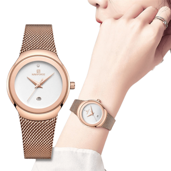 NAVIFORCE 5004L Rosegold Stainless Steel Ladies Wrist Watch