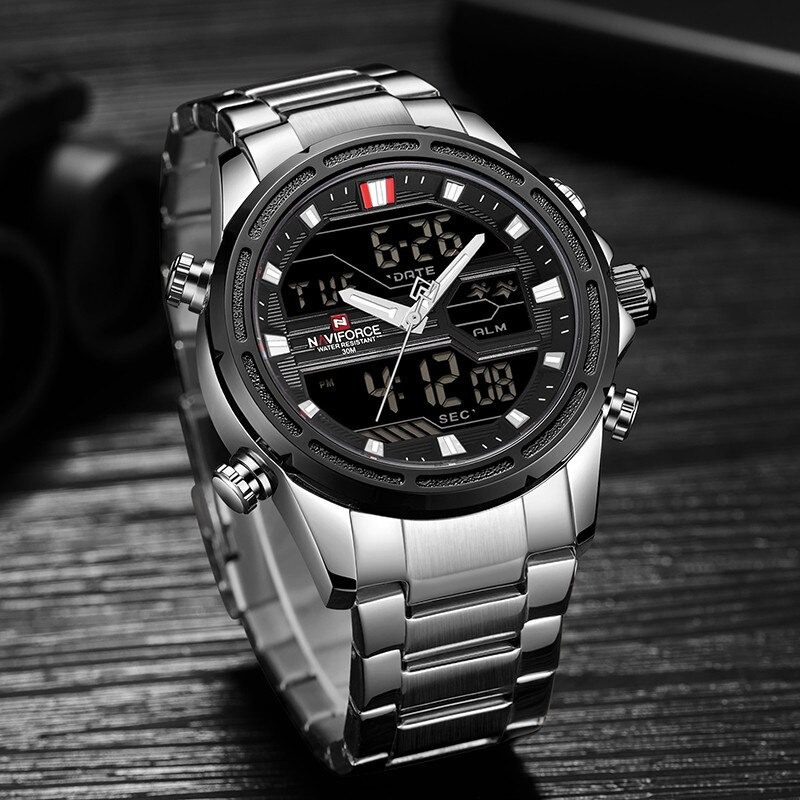 NAVIFORCE NF-9138S Men Quartz Wristwatch Digital & Analog Wristwatch