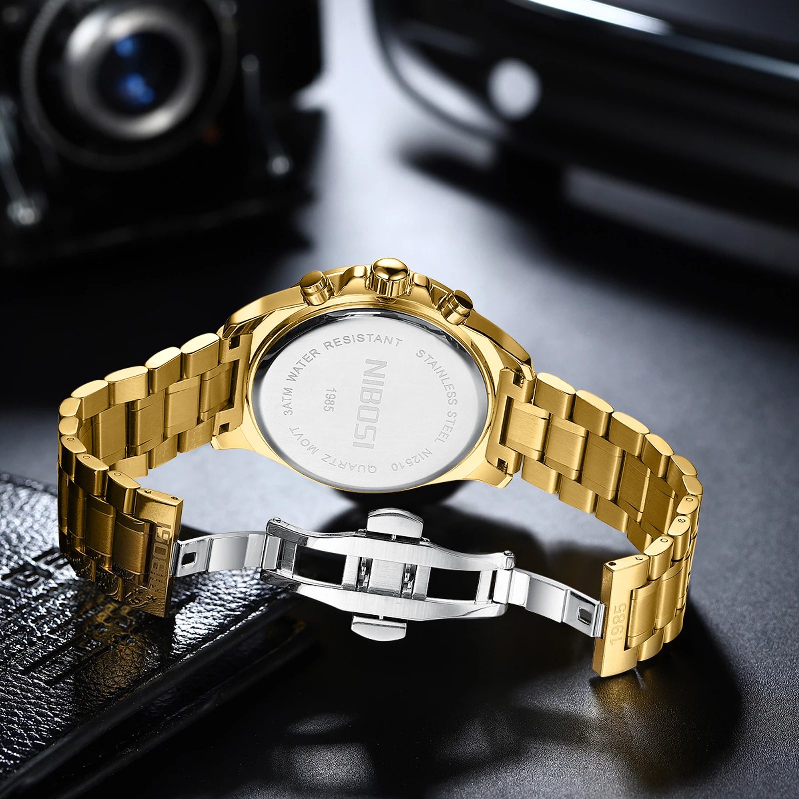 NIBOSI 2510 Chronograph Gold Wrist Watch
