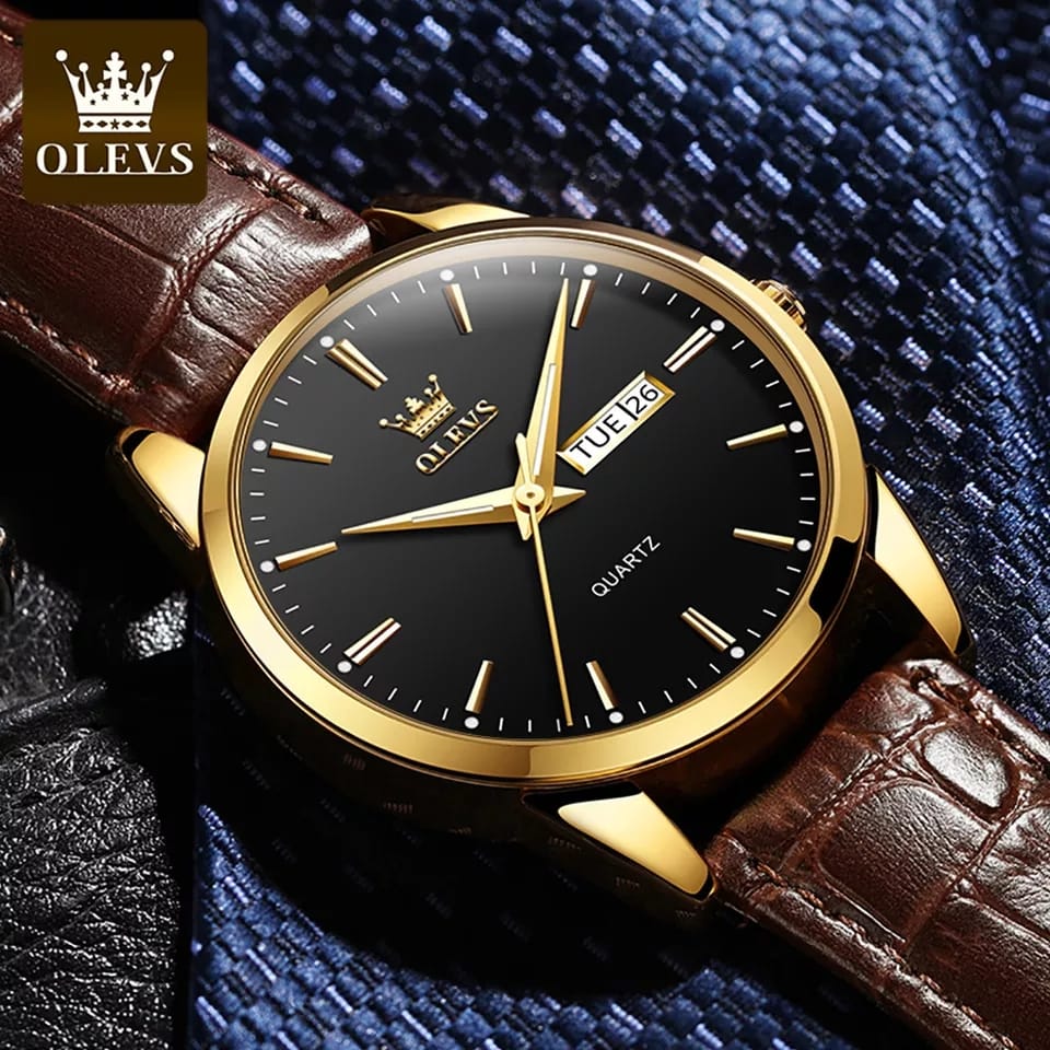 OLEVS OLS2871 Genuine Leather Strap Unisex Watch