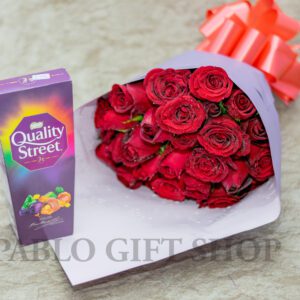 60 Red Roses and Quality Street Chocolates