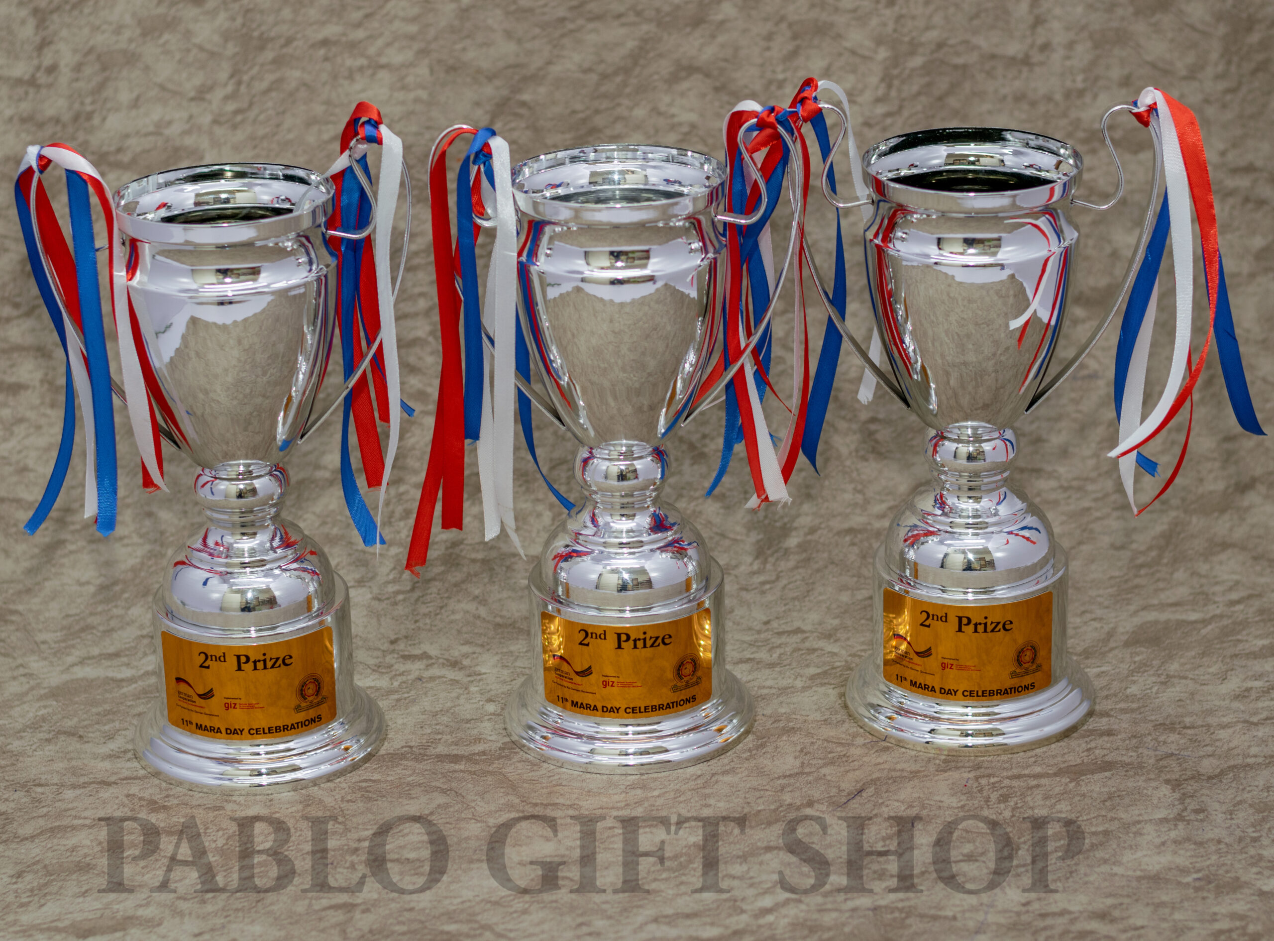 Branded Silver Metallic Trophy
