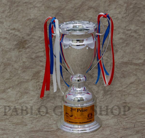 Branded Silver Metallic Trophy