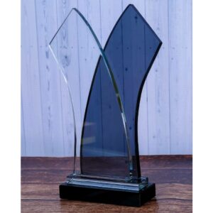 Navy Blue Crystal Award Trophy