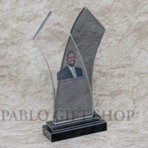 Navy Blue Crystal Award Trophy