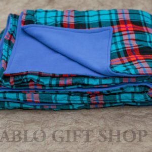 Royal Blue Checked Maasai Fleece Blanket