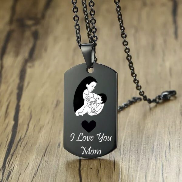 Stainless Steel Personalized Necklace-Black