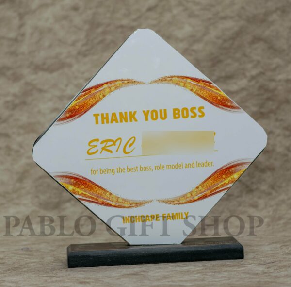 Branded Thank You Boss Plaque