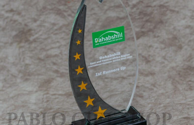 Customized Blue Stars Trophy Corporate Winner Award