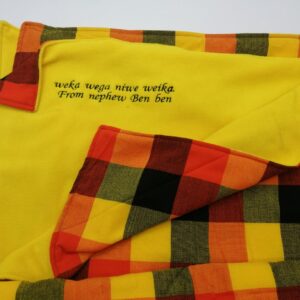 Customized Checked Yellow Fleece Blanket