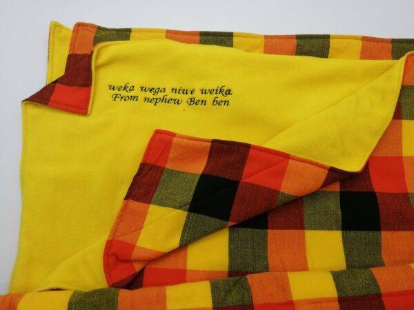 Customized Checked Yellow Fleece Blanket