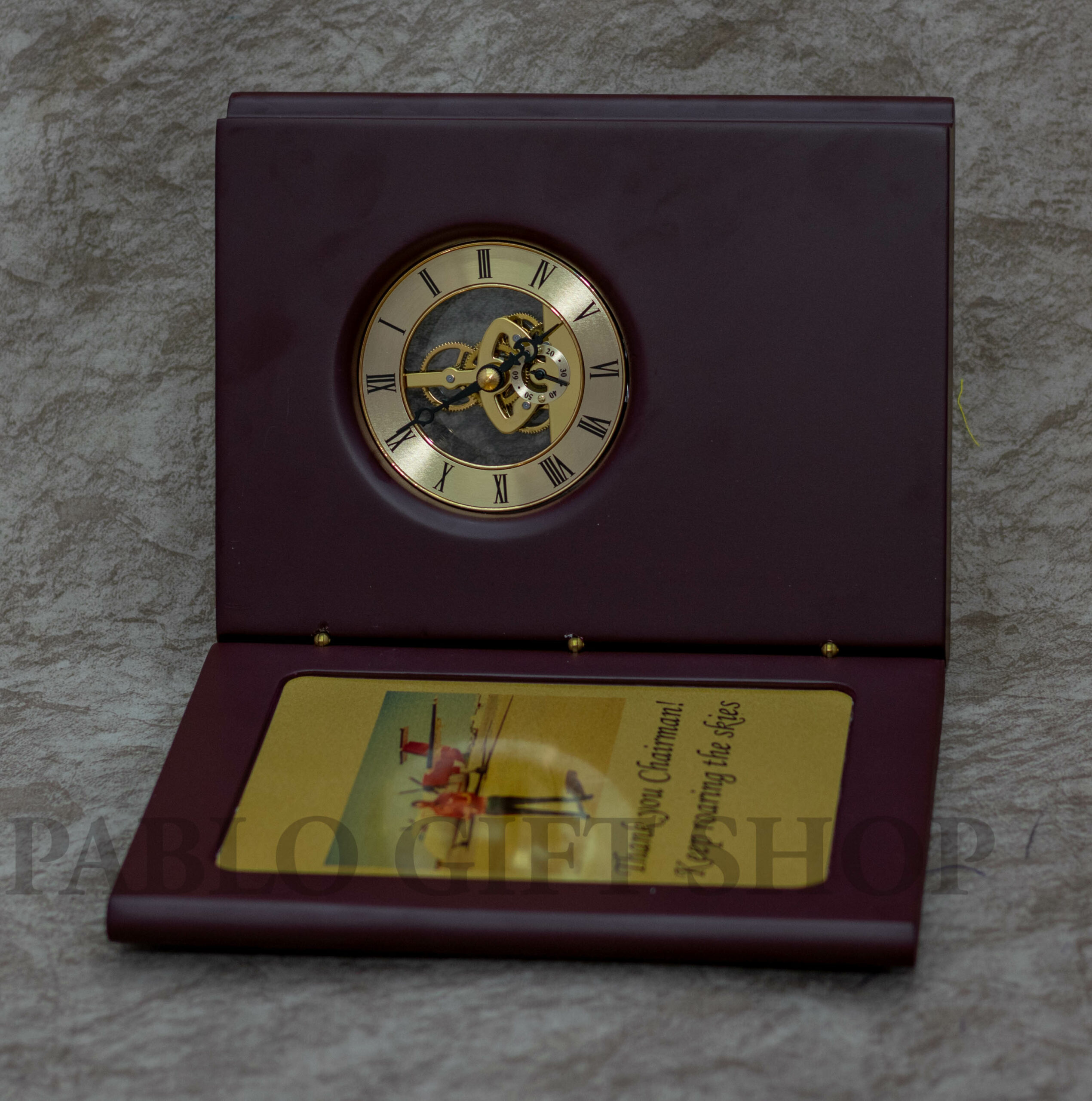 Customized Clock Wooden Plaque Award