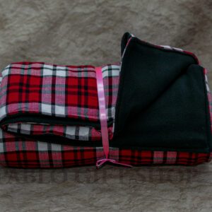 Red Checked Shuka with a Black Fleece