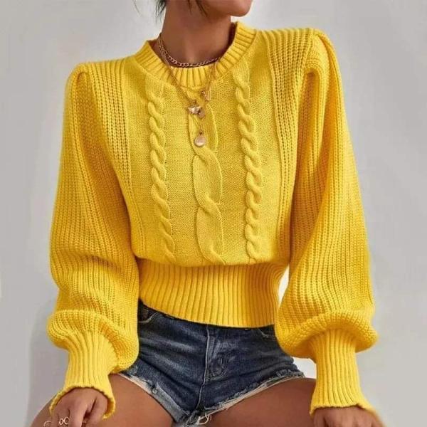 Yellow Women's Knit Loose Sweater