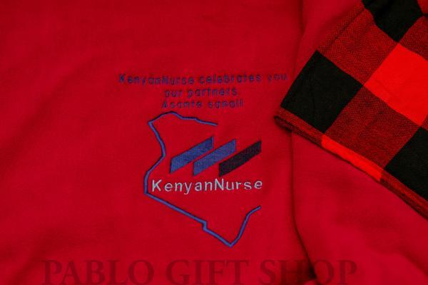 Personalized Corporate Red Maasai Fleece Blanket