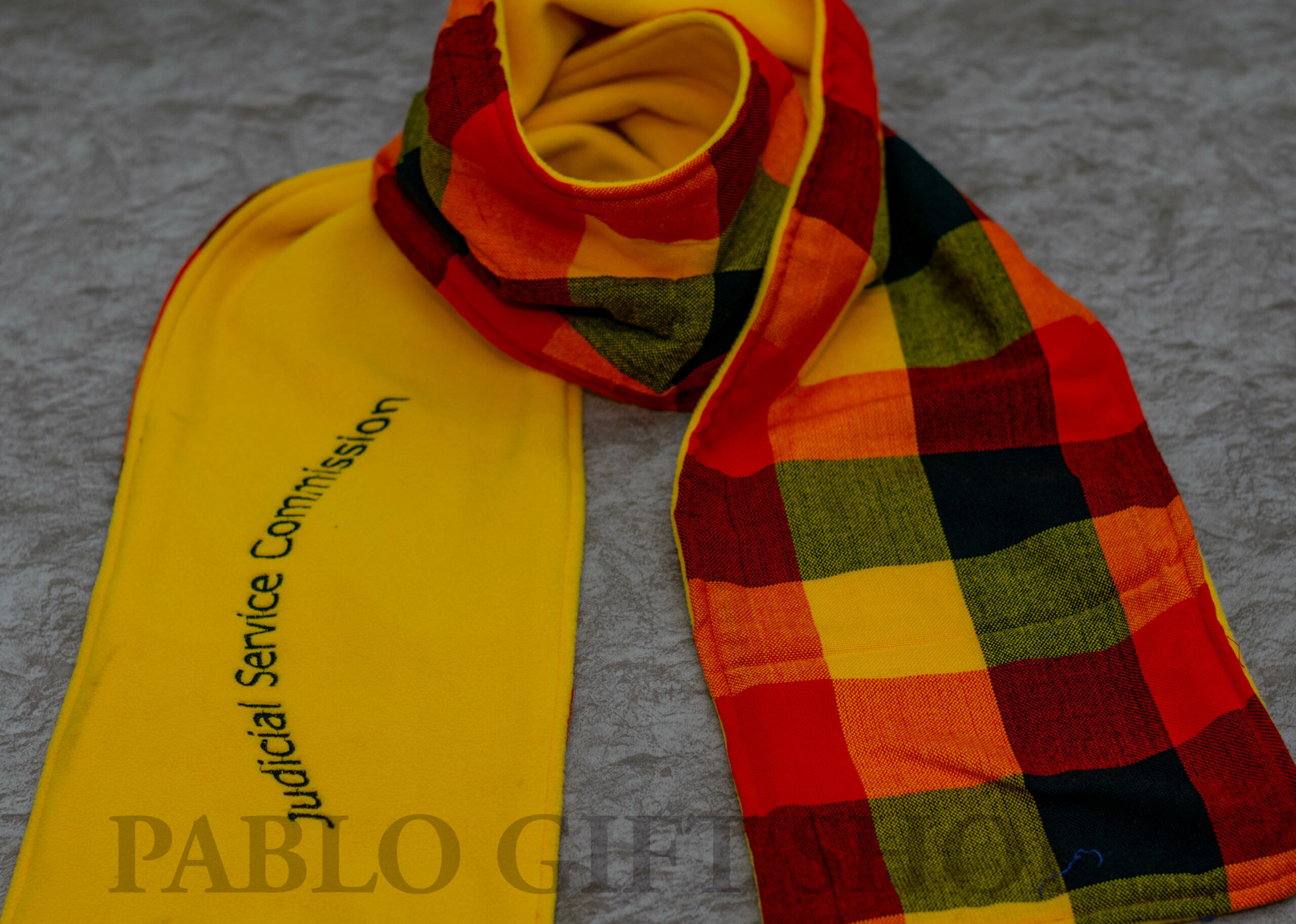 Personalized Yellow Checked Maasai Scarf